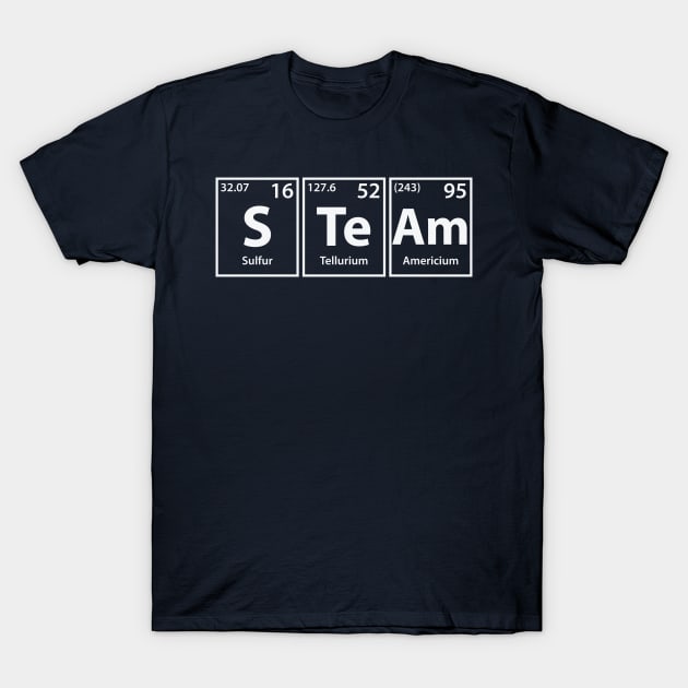 Steam (S-Te-Am) Periodic Elements Spelling T-Shirt by cerebrands